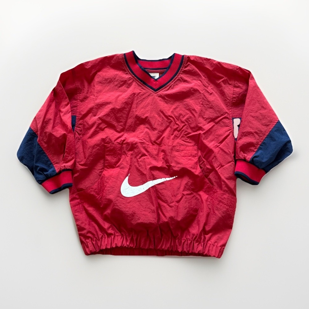 Vintage Nike Windbreaker Youth S Pullover Jacket 90s Red Swoosh‎ Logo